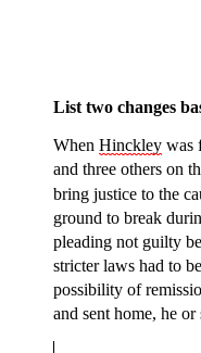 Hinckley and insanity law